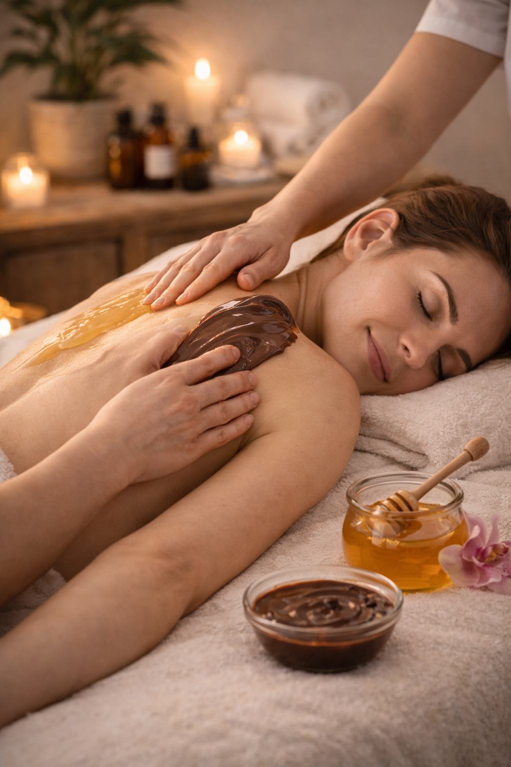 Bal ve çikolata masajı